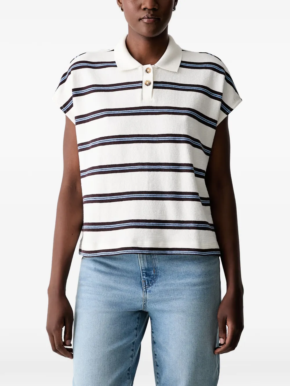 Marc O'Polo striped short-sleeve polo shirt - Toni neutri