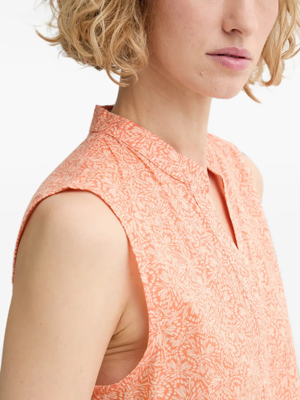 Marc O'Polo Mouwlozed blouse met bloemen-print Oranje