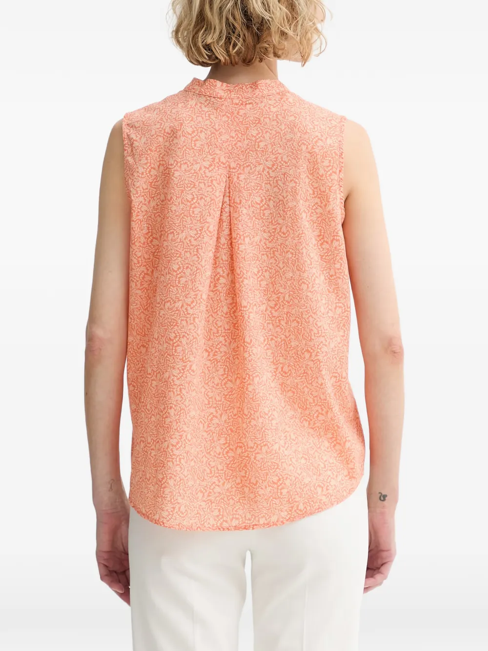 Marc O'Polo Mouwlozed blouse met bloemen-print Oranje