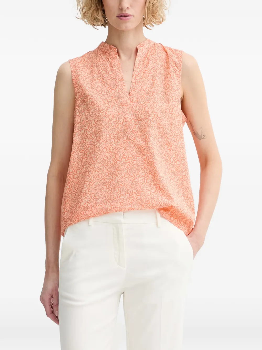 Marc O'Polo floral-print sleeveless blouse - Arancione
