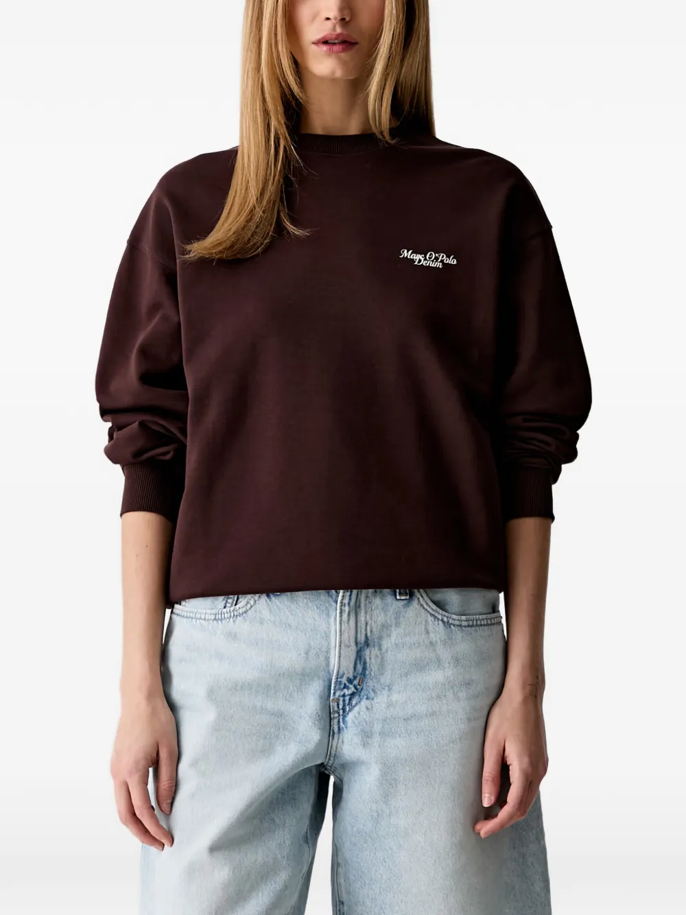 Marc O'Polo graphic-print sweatshirt - Braun