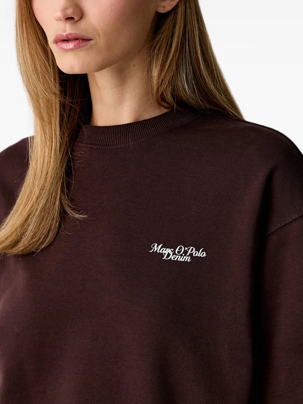 Marc O'Polo Sweater met grafische print Bruin