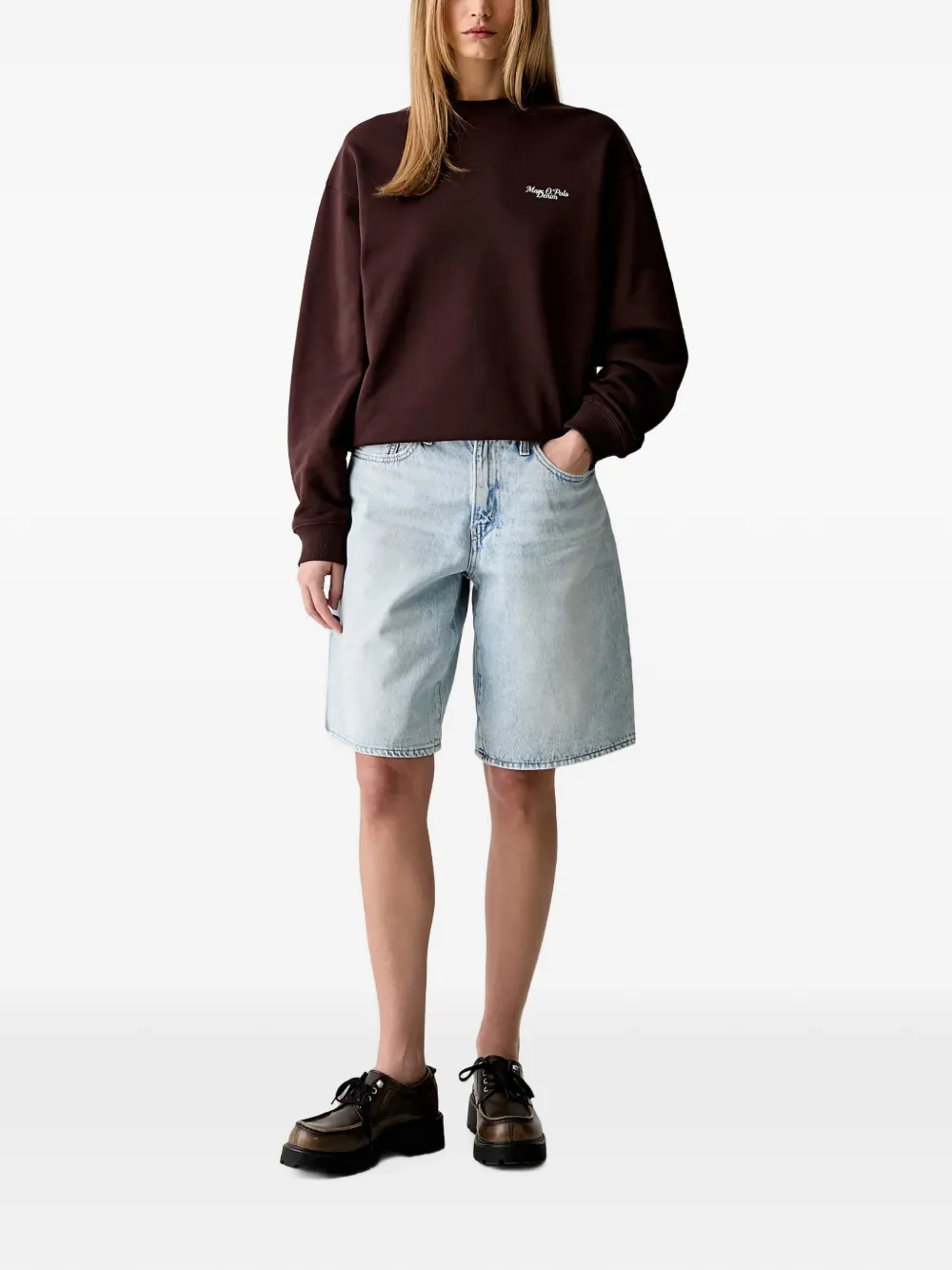 Marc O'Polo Sweater met grafische print Bruin