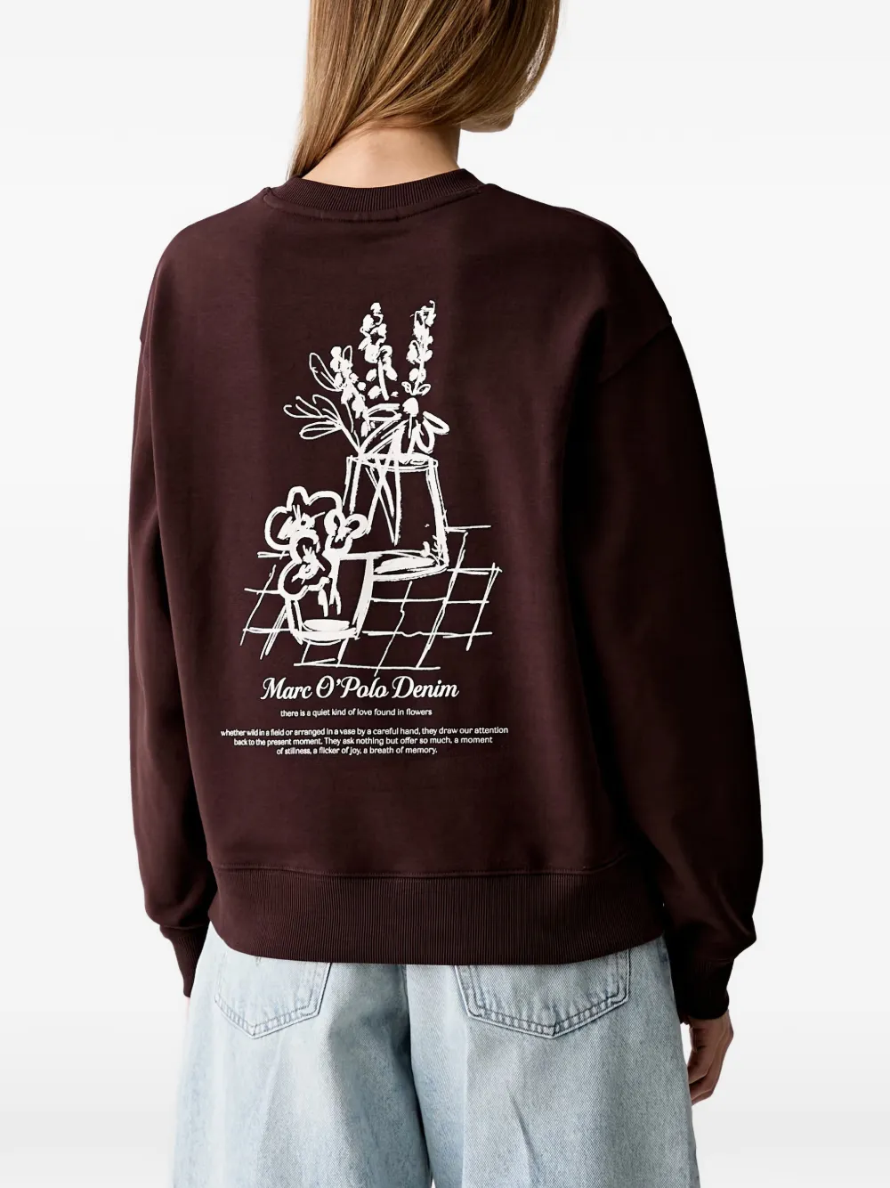 Marc O'Polo Sweater met grafische print Bruin