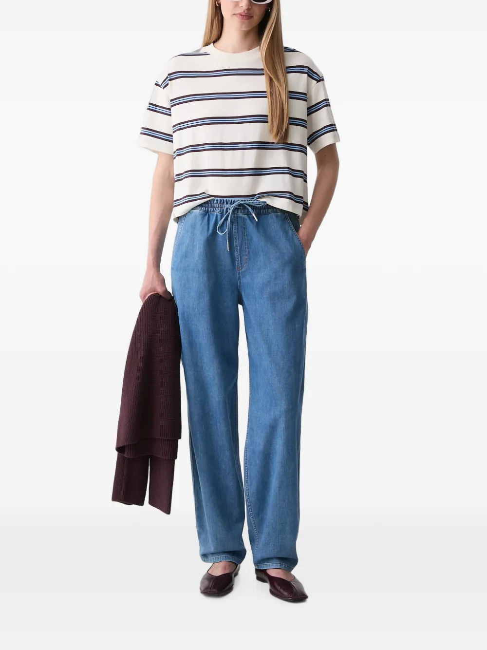 Marc O'Polo Jeans met trekkoordtaille Blauw