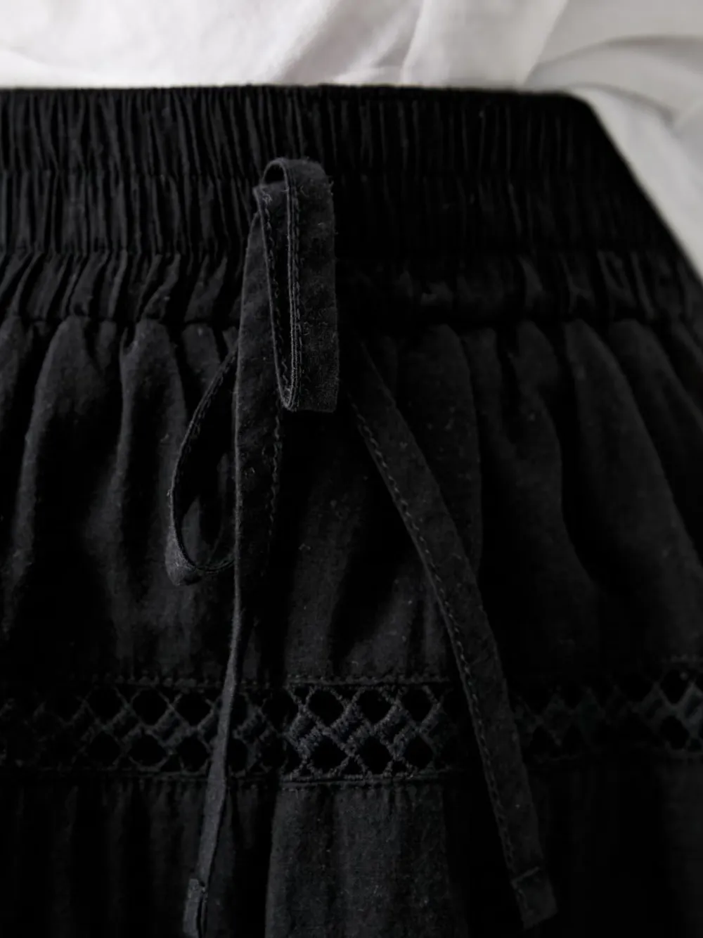 Marc O'Polo Broderie anglaise mini-rok Zwart