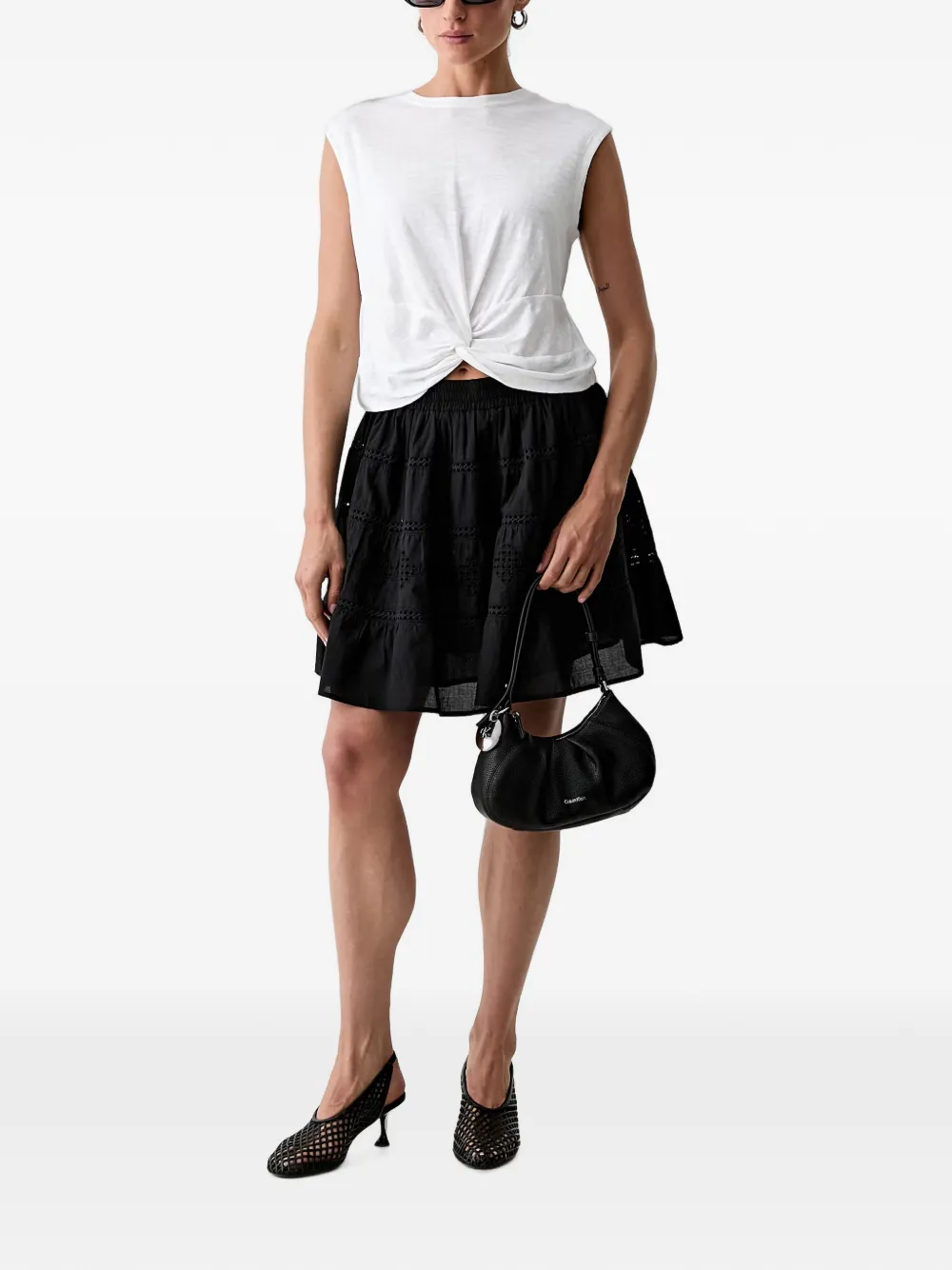 Marc O'Polo Broderie anglaise mini-rok Zwart