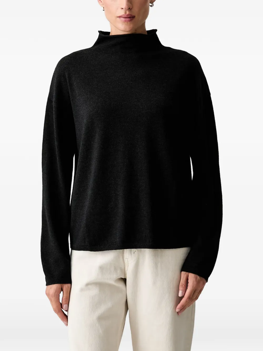 Marc O'Polo high-neck drop-shoulder sweater - Nero