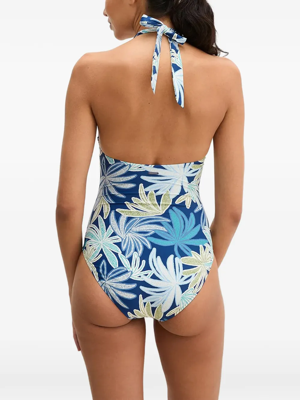 Marc O'Polo Badpak met bladerprint Blauw