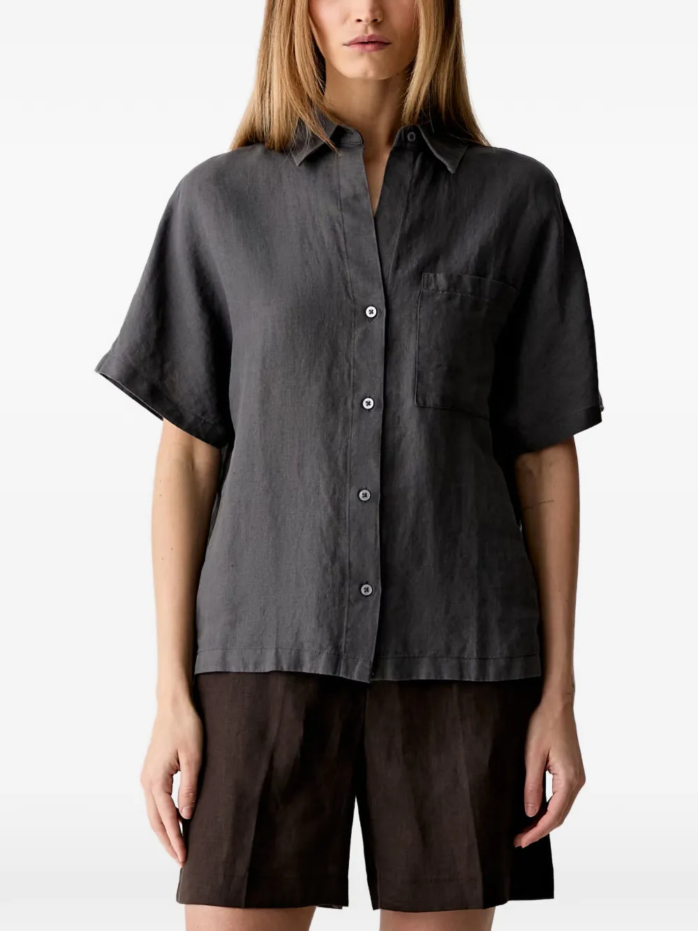Marc O'Polo short-sleeve button-up shirt - Grau