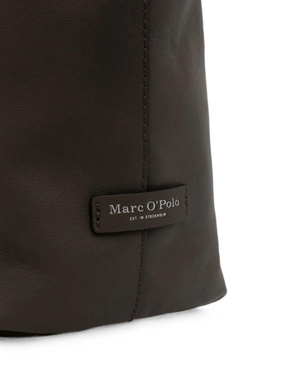 Marc O'Polo Sienna leren schoudertas met trekkoord Groen