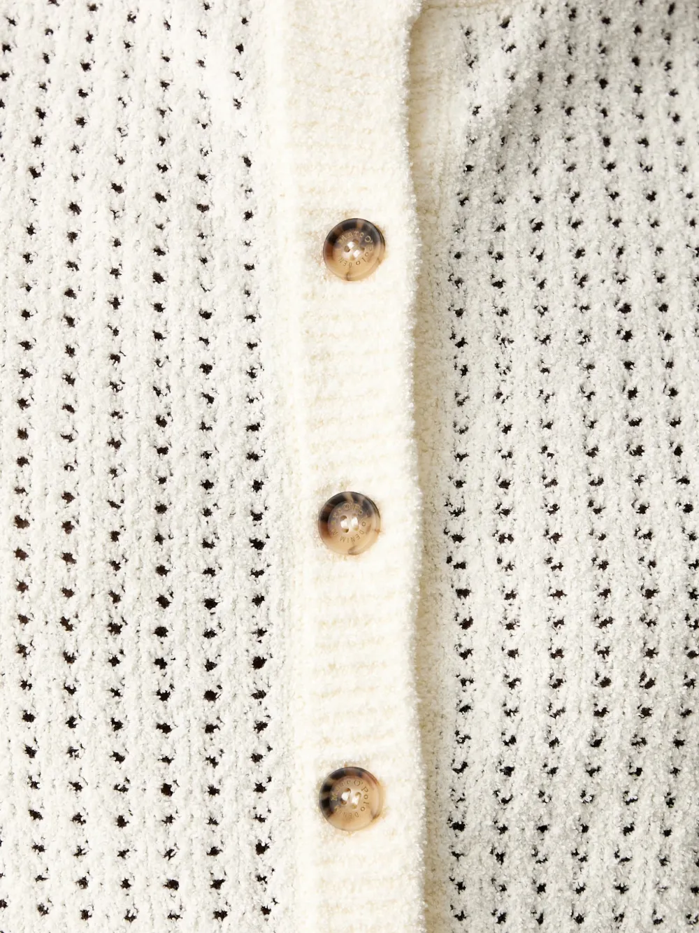 Marc O'Polo Pointelle gebreid vest met knopen Beige
