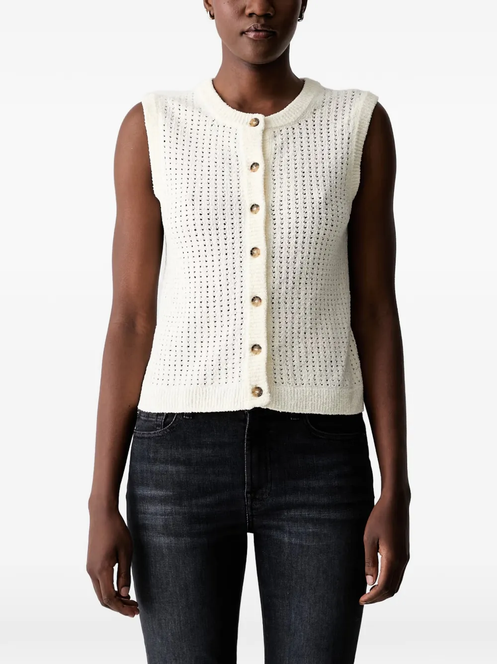 Marc O'Polo pointelle-knit button-up cardigan - Toni neutri