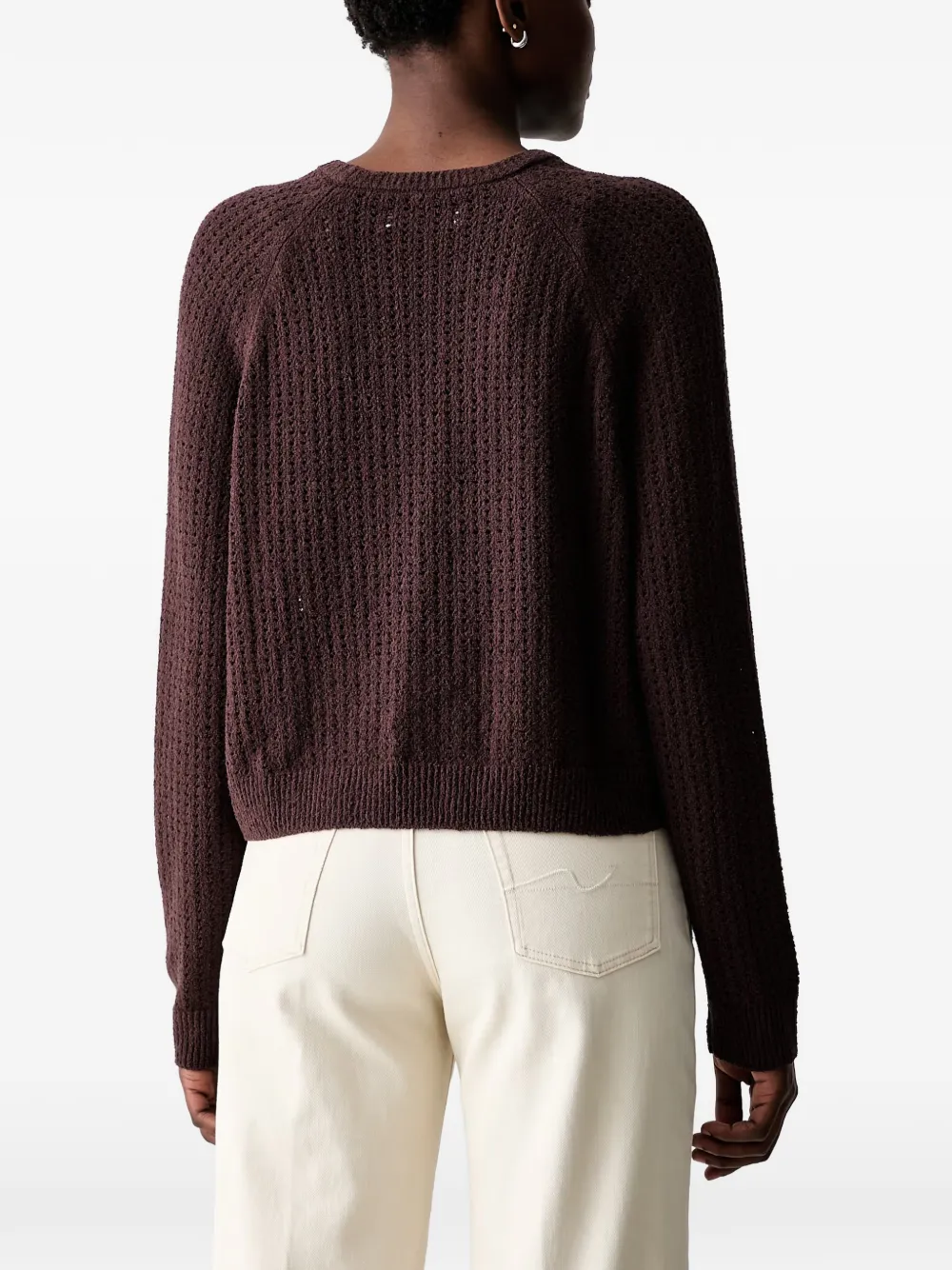 Marc O'Polo Trui met wafelpatroon en raglan mouwen Bruin