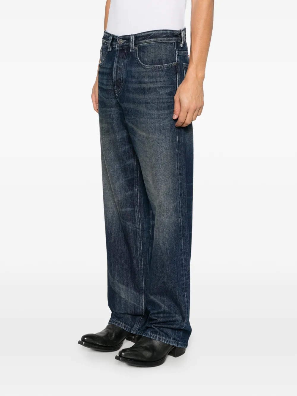 Diesel D-Macro-FSJ straight jeans met vervaagd effect Blauw
