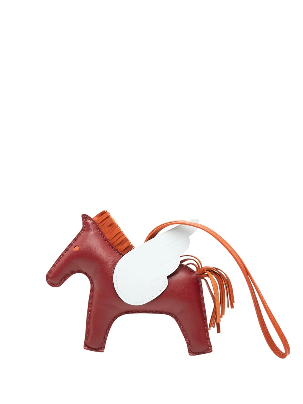 Hermès Pre-Owned 2021 Milo Lambskin and Swift Grigri Rodeo Pegase Bag Charm PM key chain - Rot