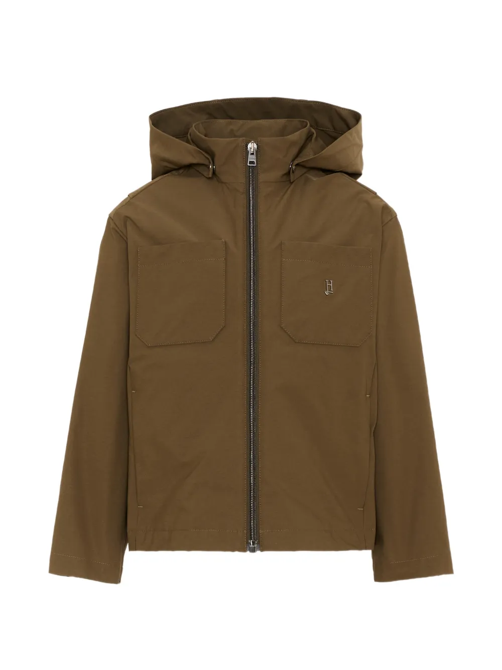 Herno Kids hooded zip-up jacket - Verde
