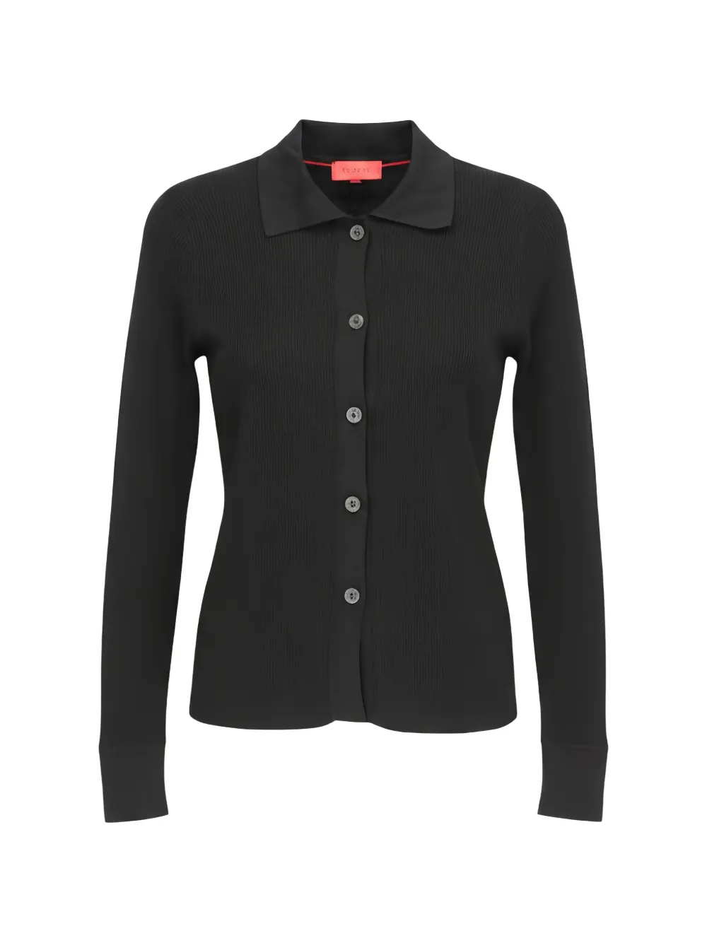 Isaia Geripptes Langarmshirt - Schwarz