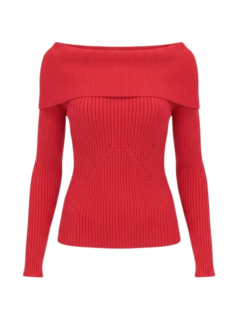 Isaia ribbed-knit off-the-shoulder sweater
