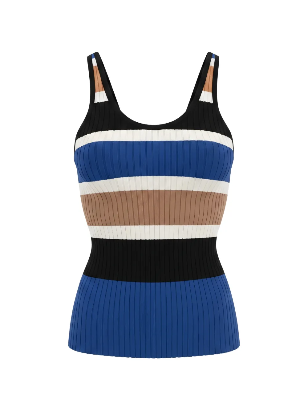 Isaia ribbed-knit striped top - Blu