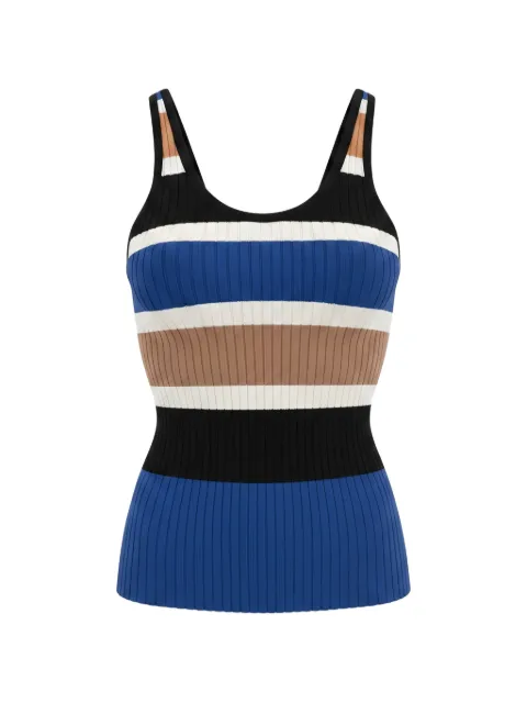 Isaia ribbed-knit striped top