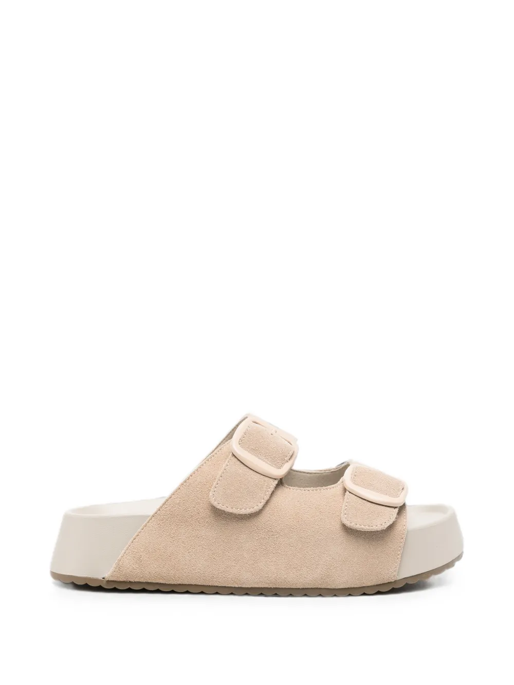 SERGIO MORETTI FIRENZE buckle-fastening suede sandals - Toni neutri