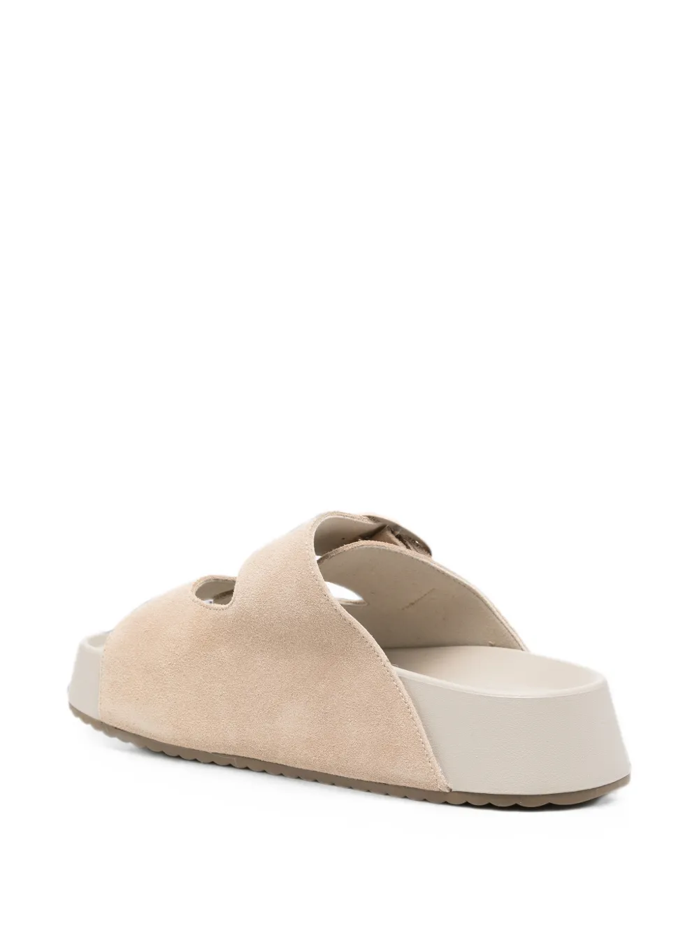 SERGIO MORETTI FIRENZE buckle-fastening suede sandals Beige