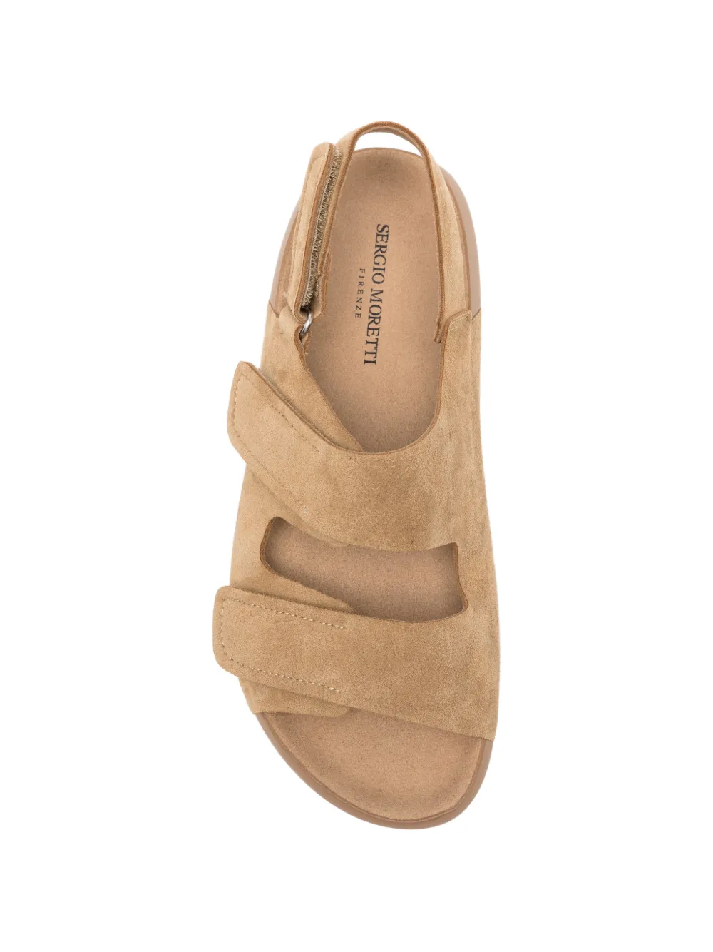 SERGIO MORETTI FIRENZE touch-strap suede sandals Beige