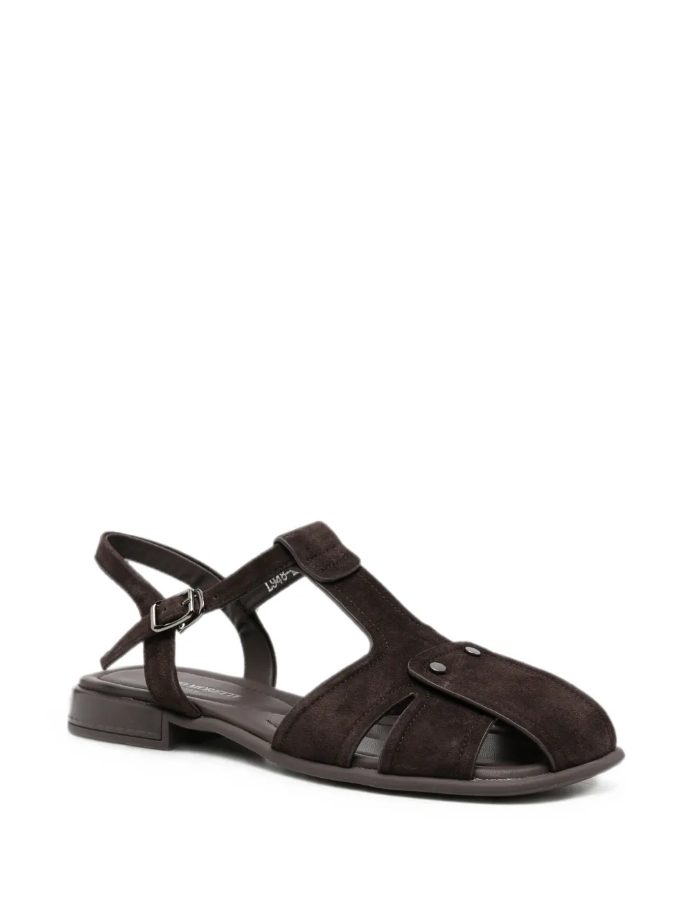 SERGIO MORETTI FIRENZE suede buckled sandals Bruin