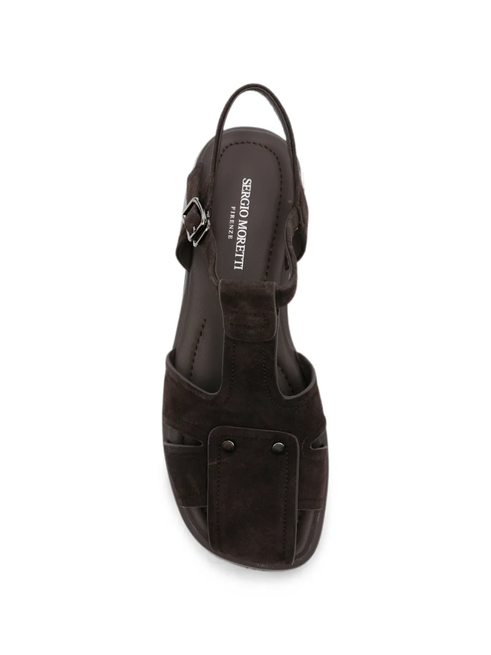 SERGIO MORETTI FIRENZE suede buckled sandals Bruin