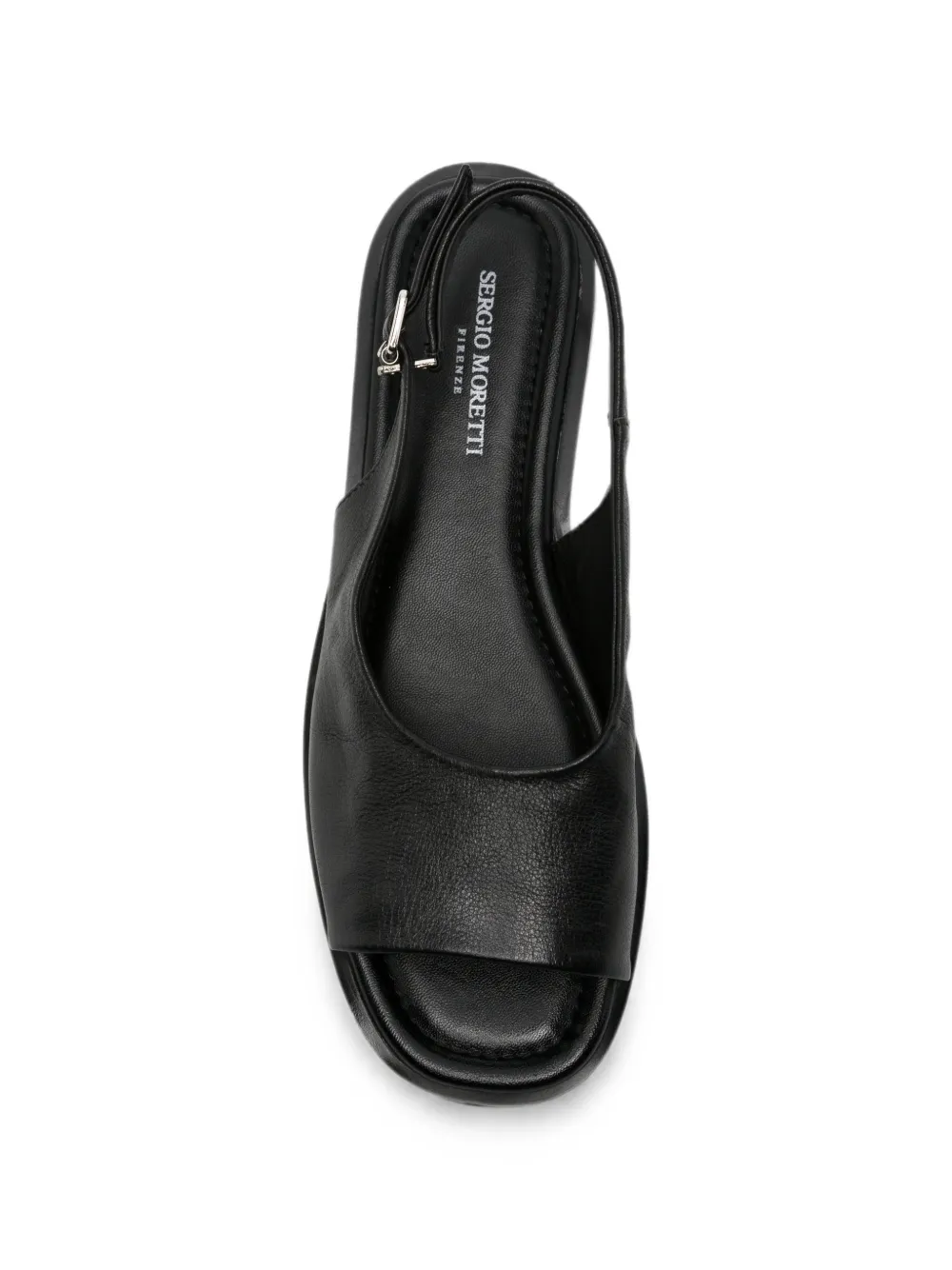 SERGIO MORETTI FIRENZE slingback leather sandals Zwart