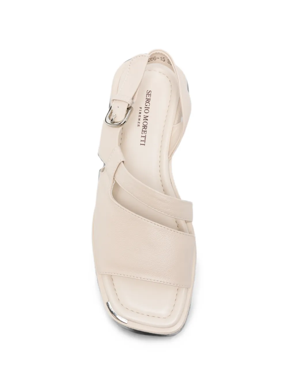 SERGIO MORETTI FIRENZE buckle-fastening leather sandals Beige