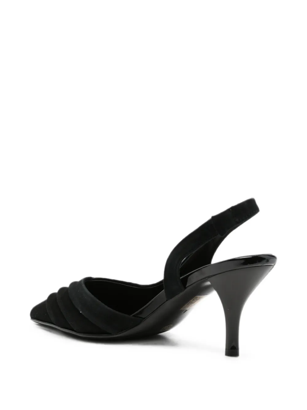 SERGIO MORETTI FIRENZE ruched slingback pumps Zwart