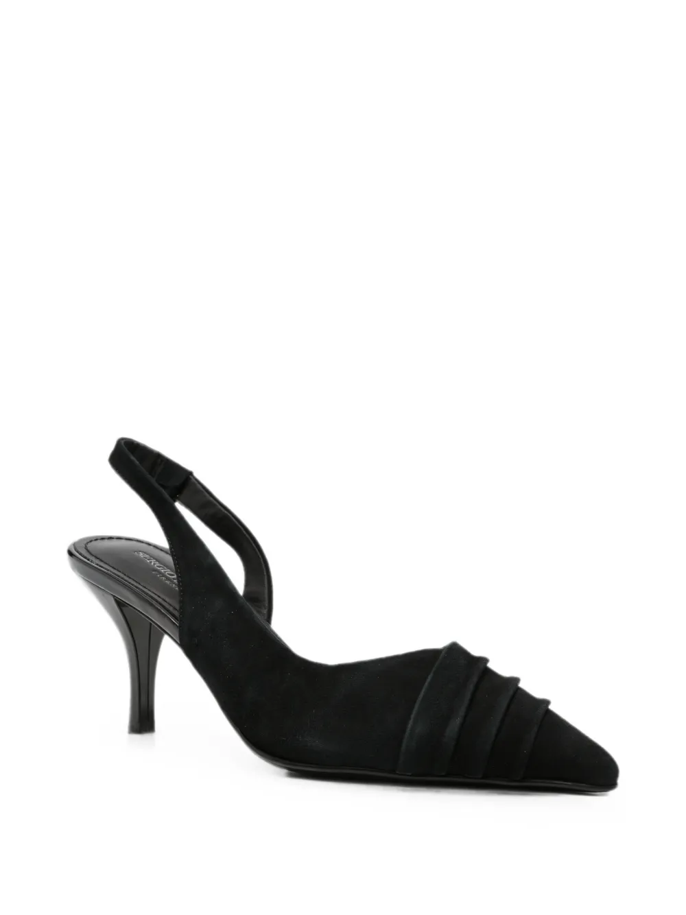 SERGIO MORETTI FIRENZE ruched slingback pumps Zwart