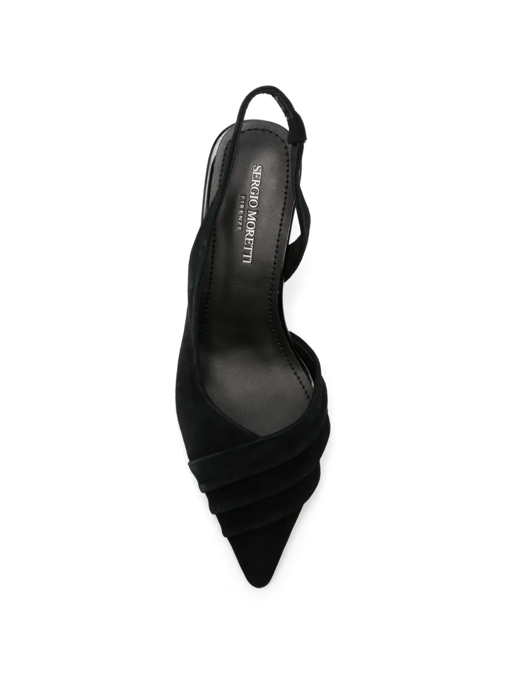 SERGIO MORETTI FIRENZE ruched slingback pumps Zwart