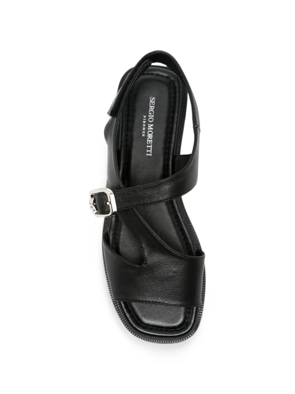 SERGIO MORETTI FIRENZE buckle-fastening slingback sandals Zwart