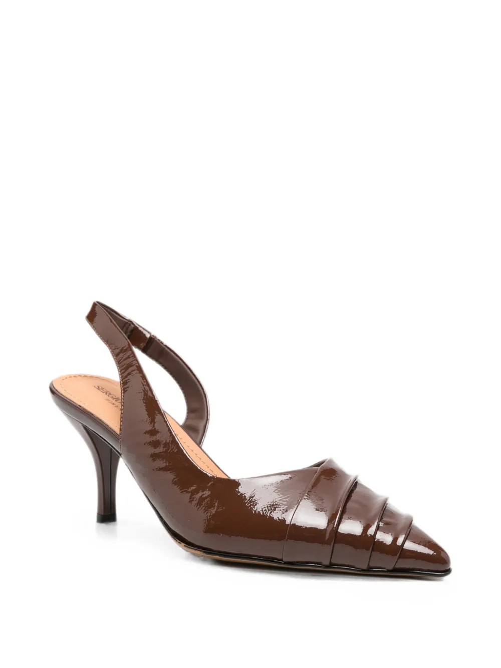 SERGIO MORETTI FIRENZE patent-leather slingback pumps Bruin
