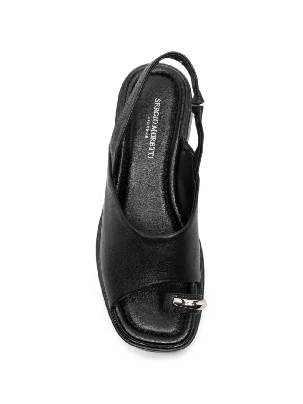 SERGIO MORETTI FIRENZE toe-ring slingback sandals Zwart