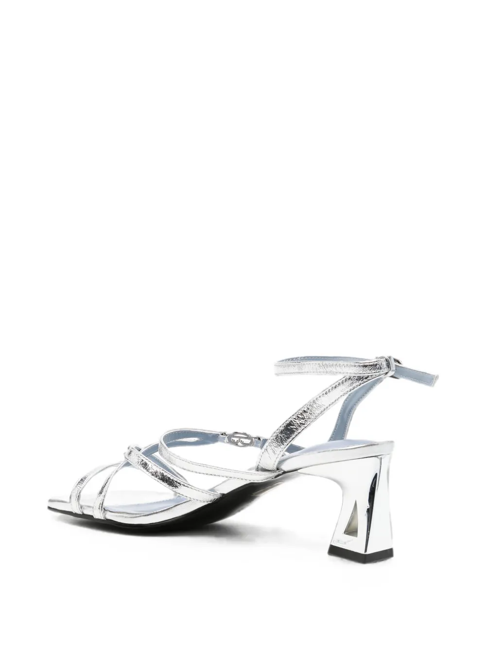 SERGIO MORETTI FIRENZE metallic-effect strappy sandals Zilver