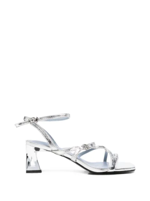 SERGIO MORETTI FIRENZE metallic-effect strappy sandals
