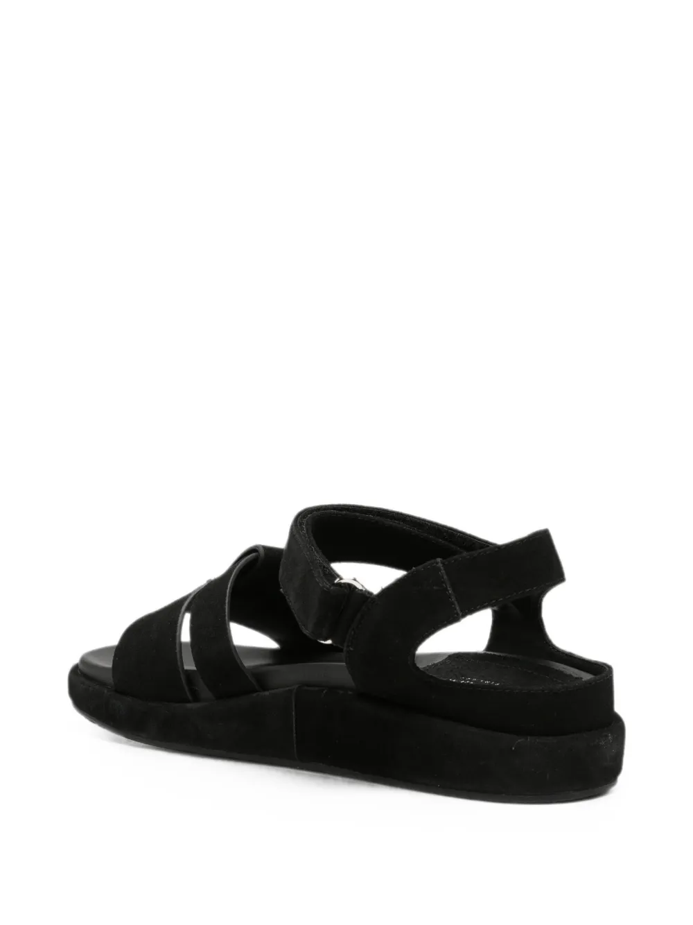 SERGIO MORETTI FIRENZE touch-strap logo-plaque sandals Zwart