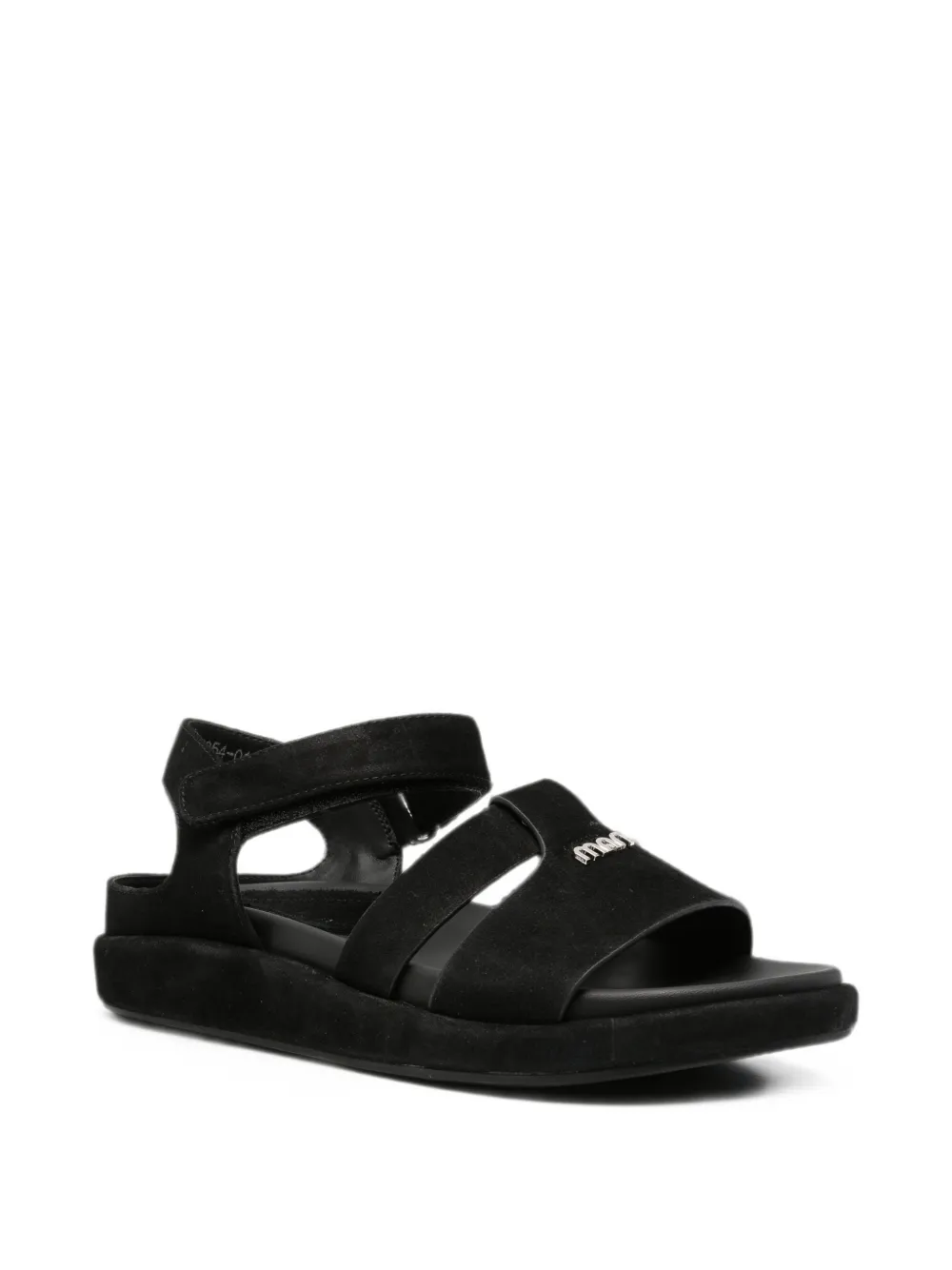 SERGIO MORETTI FIRENZE touch-strap logo-plaque sandals Zwart