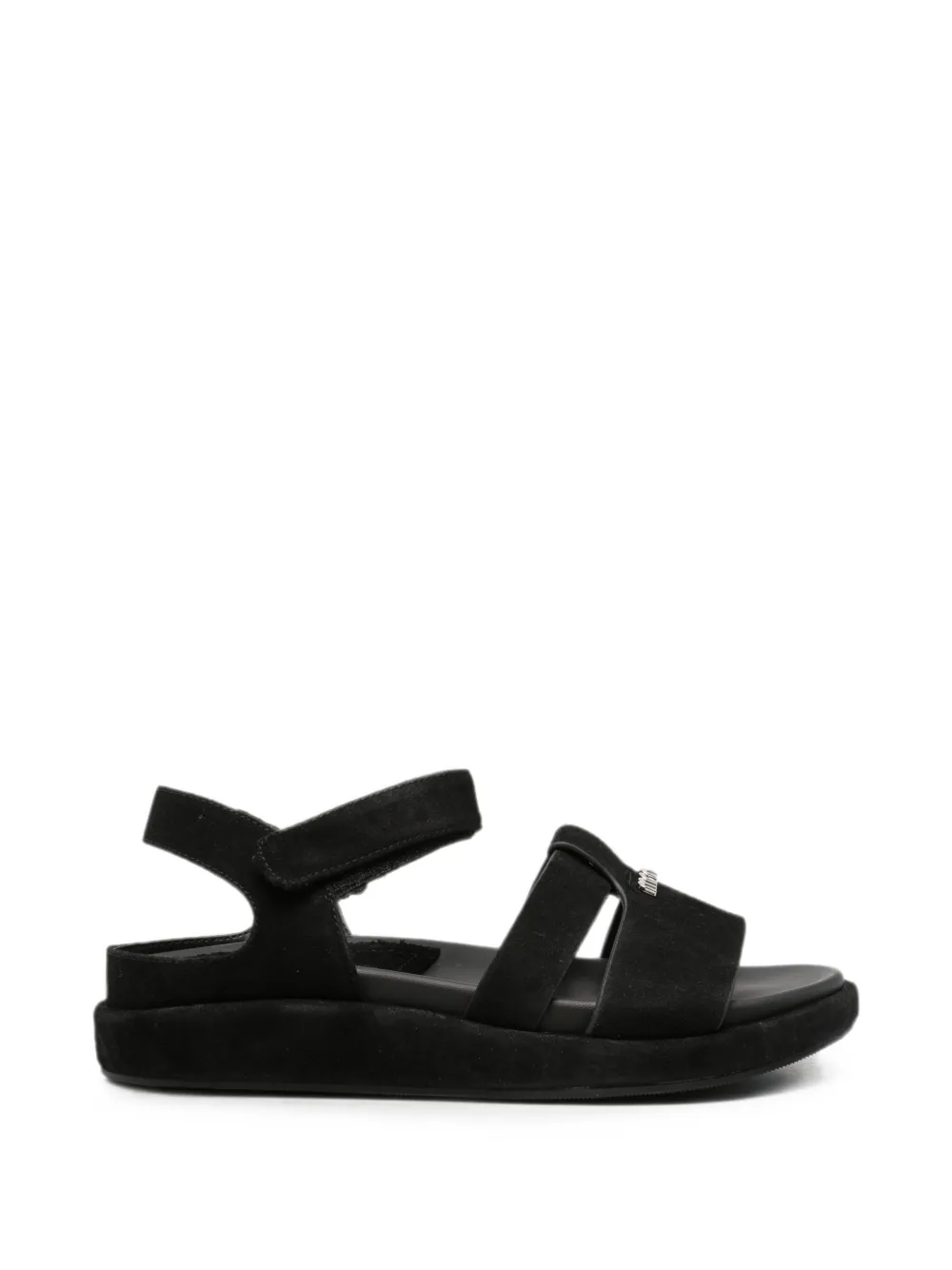 SERGIO MORETTI FIRENZE touch-strap logo-plaque sandals - Nero