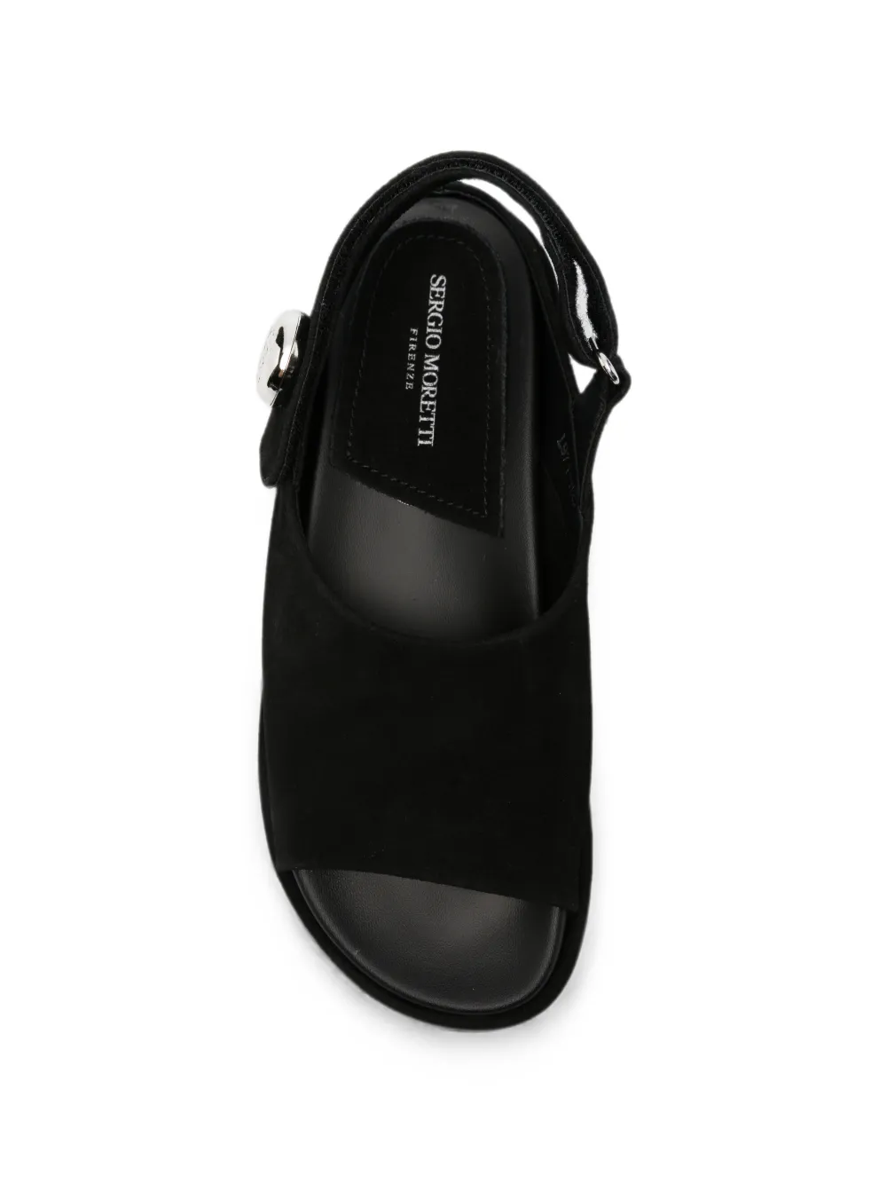 SERGIO MORETTI FIRENZE logo-plaque touch-strap sandals Zwart