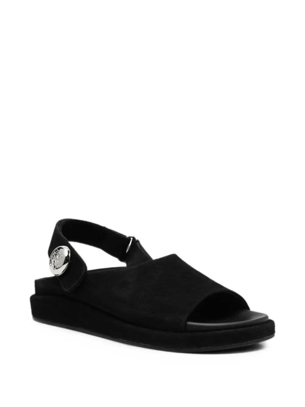 SERGIO MORETTI FIRENZE logo-plaque touch-strap sandals Zwart
