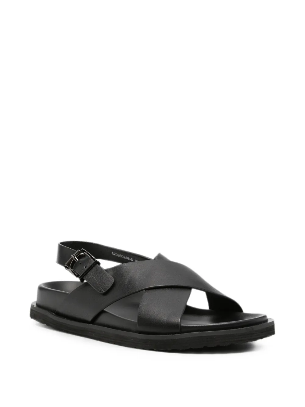 SERGIO MORETTI FIRENZE crossover-strap buckle-fastening sandals Zwart