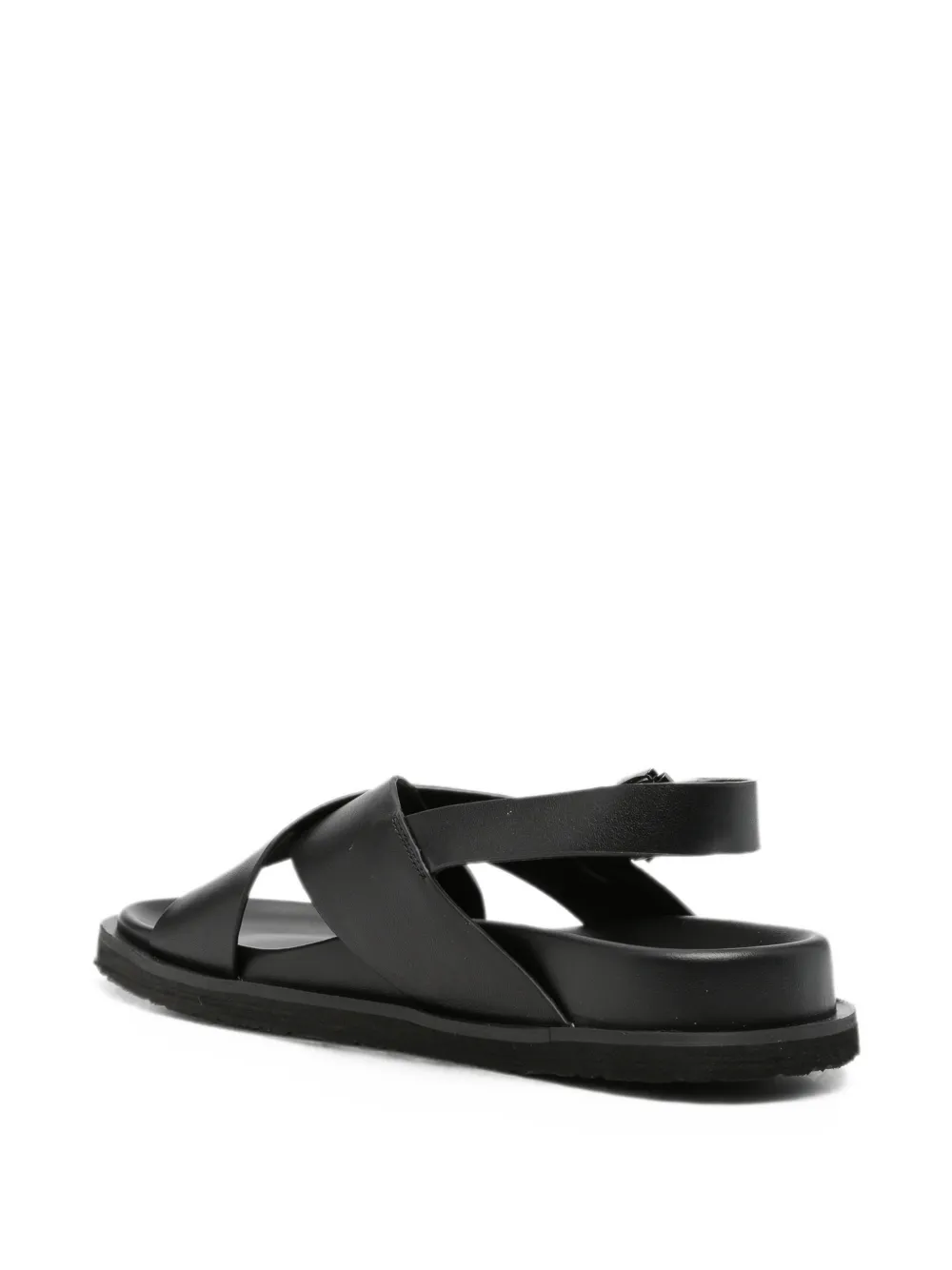 SERGIO MORETTI FIRENZE crossover-strap buckle-fastening sandals Zwart
