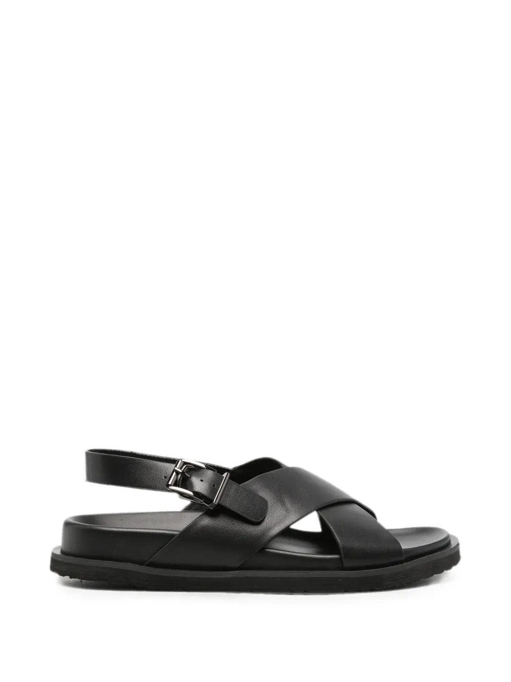 SERGIO MORETTI FIRENZE crossover-strap buckle-fastening sandals - Nero