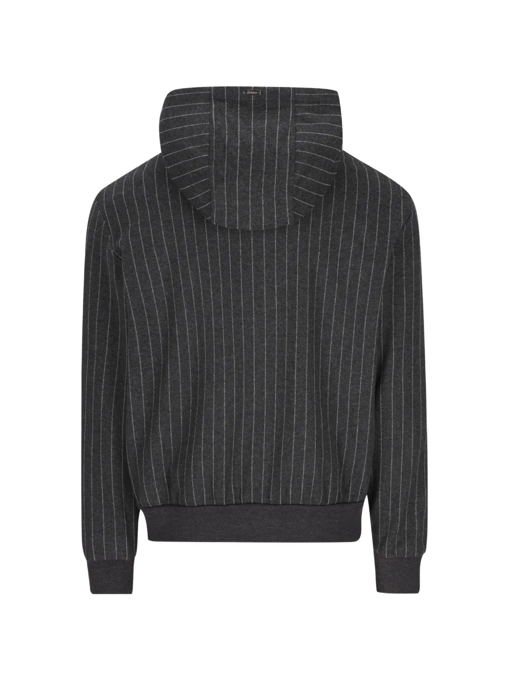 Herno pinstripe-pattern drawstring-hood hoodie Grijs