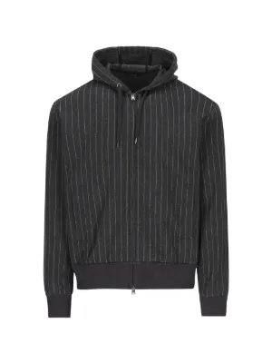 Junya Watanabe MAN Stripe Pattern Hoodie | Blue | FARFETCH